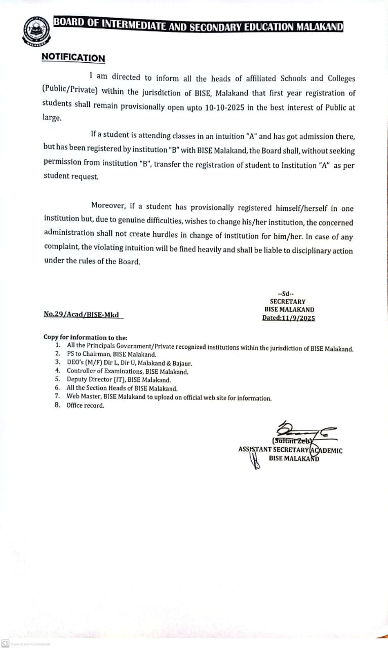 STUDENT REGISTRATION ISSUE